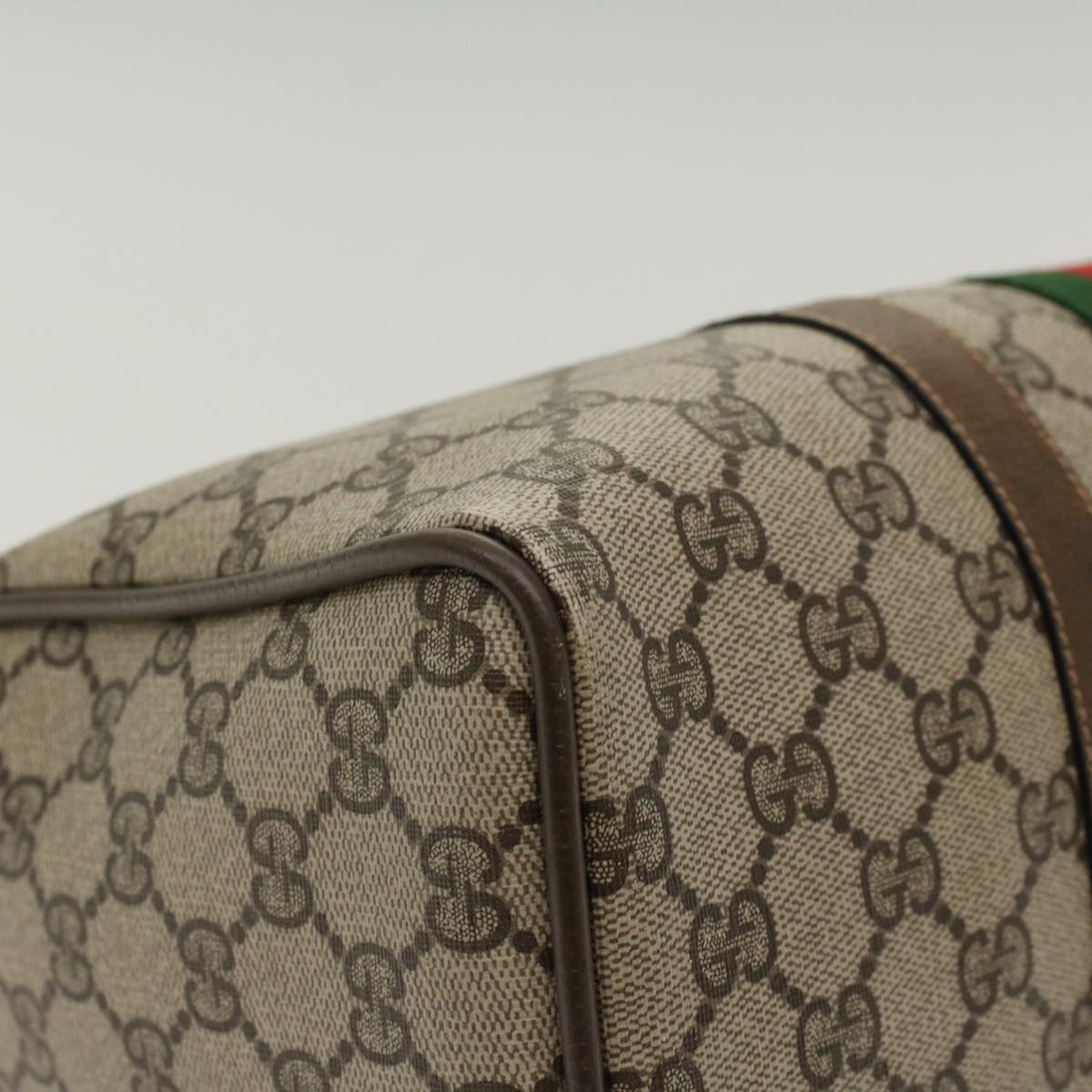 GUCCI GG Canvas Web Sherry Line Hand Bag Beige Red Green 012.3842.58 ki3250