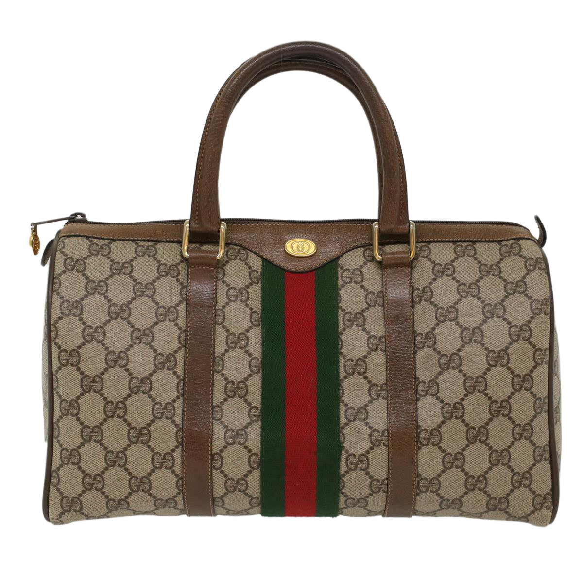 GUCCI GG Canvas Web Sherry Line Hand Bag Beige Red Green 012.3842.58 ki3250