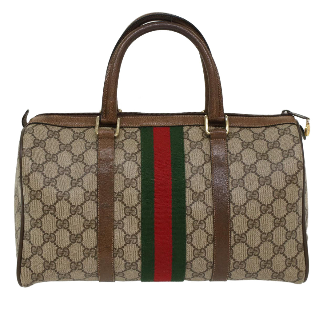 GUCCI GG Canvas Web Sherry Line Hand Bag Beige Red Green 012.3842.58 ki3250