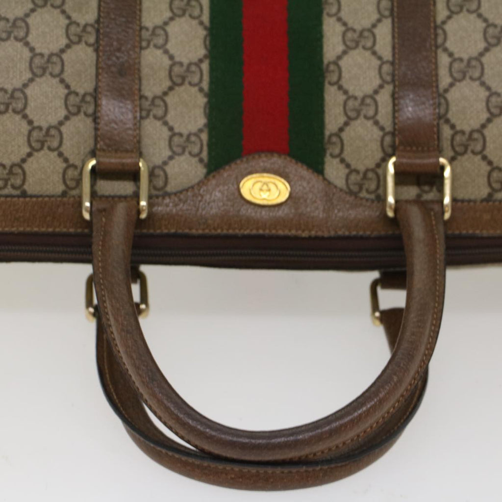 GUCCI GG Canvas Web Sherry Line Hand Bag Beige Red Green 012.3842.58 ki3250