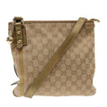 GUCCI GG Canvas Sherry Line Shoulder Bag Beige Gold pink
