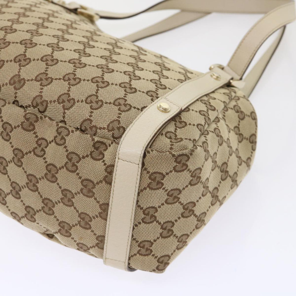 GUCCI GG Canvas Abbey Tote Bag Leather Beige 130736 ki3253