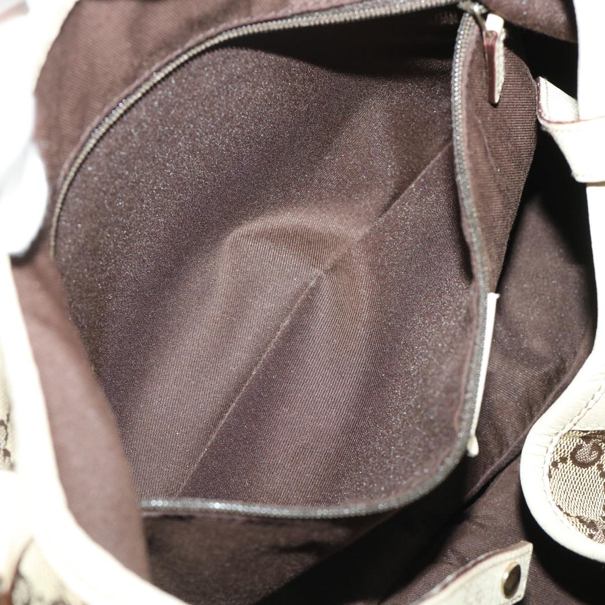 GUCCI GG Canvas Abbey Tote Bag Leather Beige 130736 ki3253