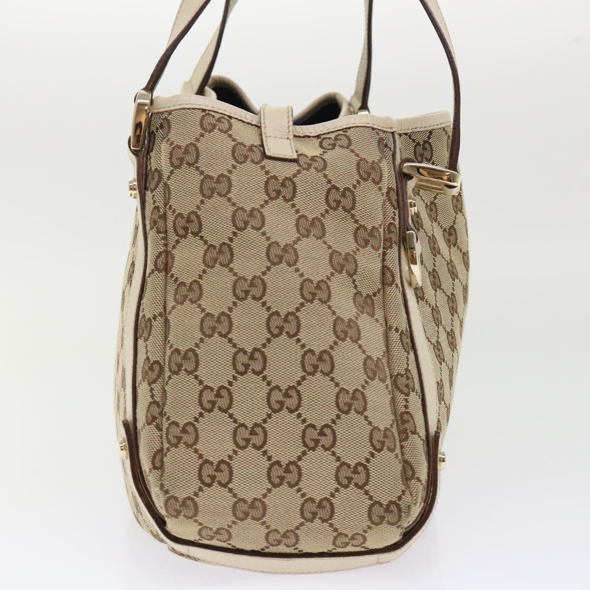 GUCCI GG Canvas Abbey Tote Bag Leather Beige 130736 ki3253