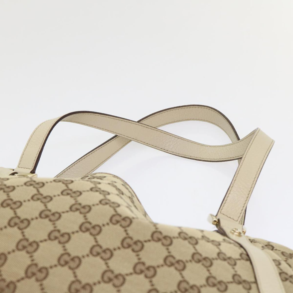 GUCCI GG Canvas Abbey Tote Bag Leather Beige 130736 ki3253