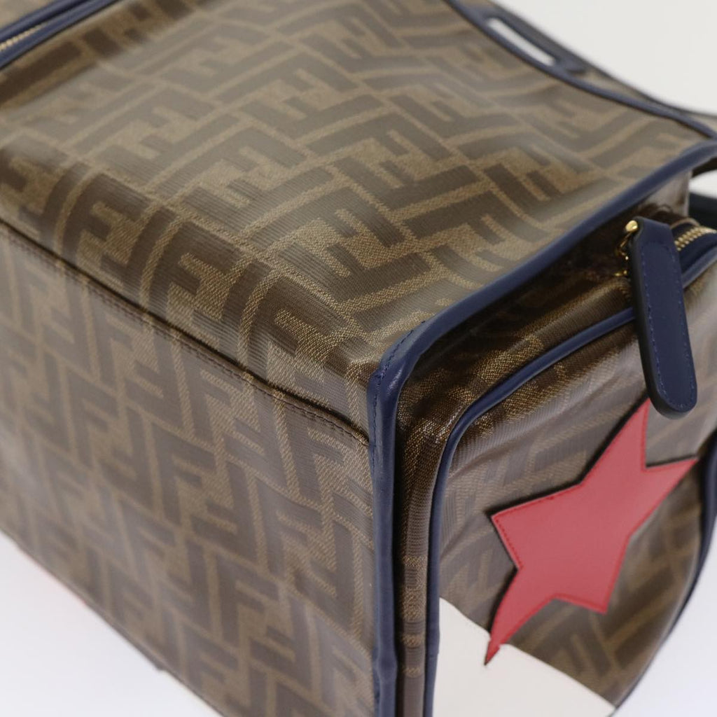 FENDI Zucca Canvas FILA Collaboration Peek A Boo Defender Bag Brown ki3280