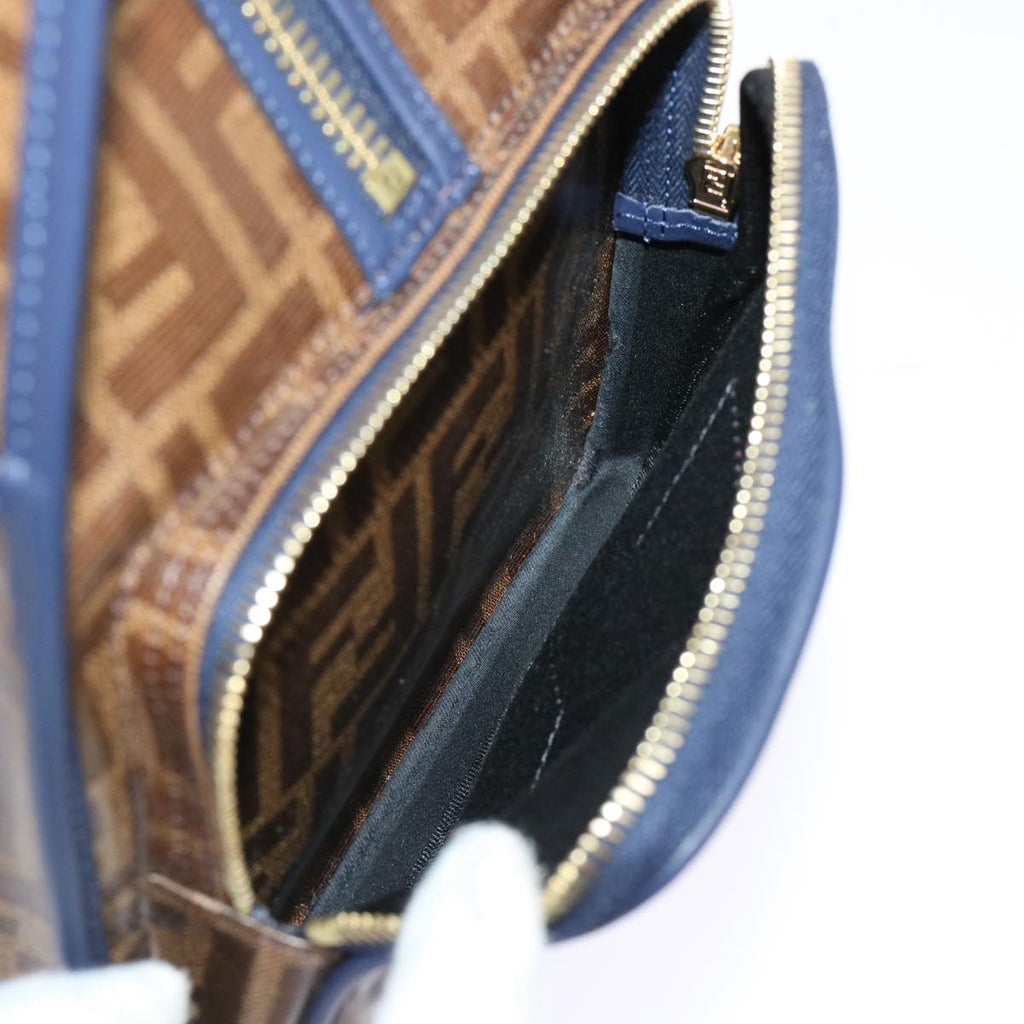 FENDI Zucca Canvas FILA Collaboration Peek A Boo Defender Bag Brown ki3280