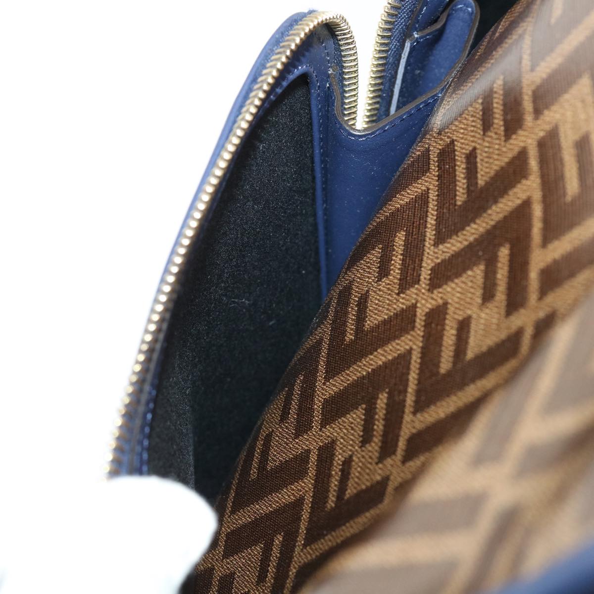 FENDI Zucca Canvas FILA Collaboration Peek A Boo Defender Bag Brown ki3280