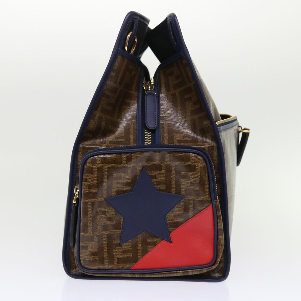 FENDI Zucca Canvas FILA Collaboration Peek A Boo Defender Bag Brown ki3280