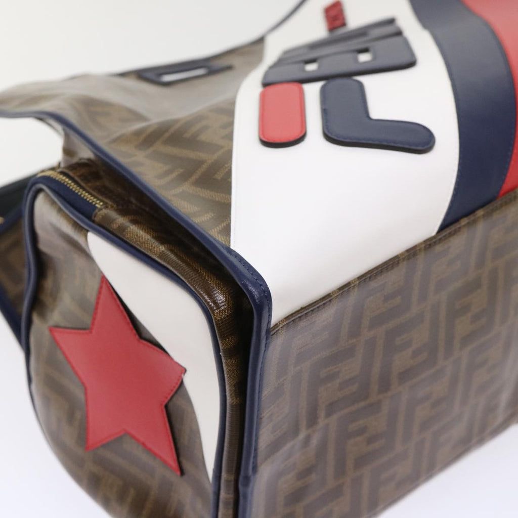 FENDI Zucca Canvas FILA Collaboration Peek A Boo Defender Bag Brown ki3280