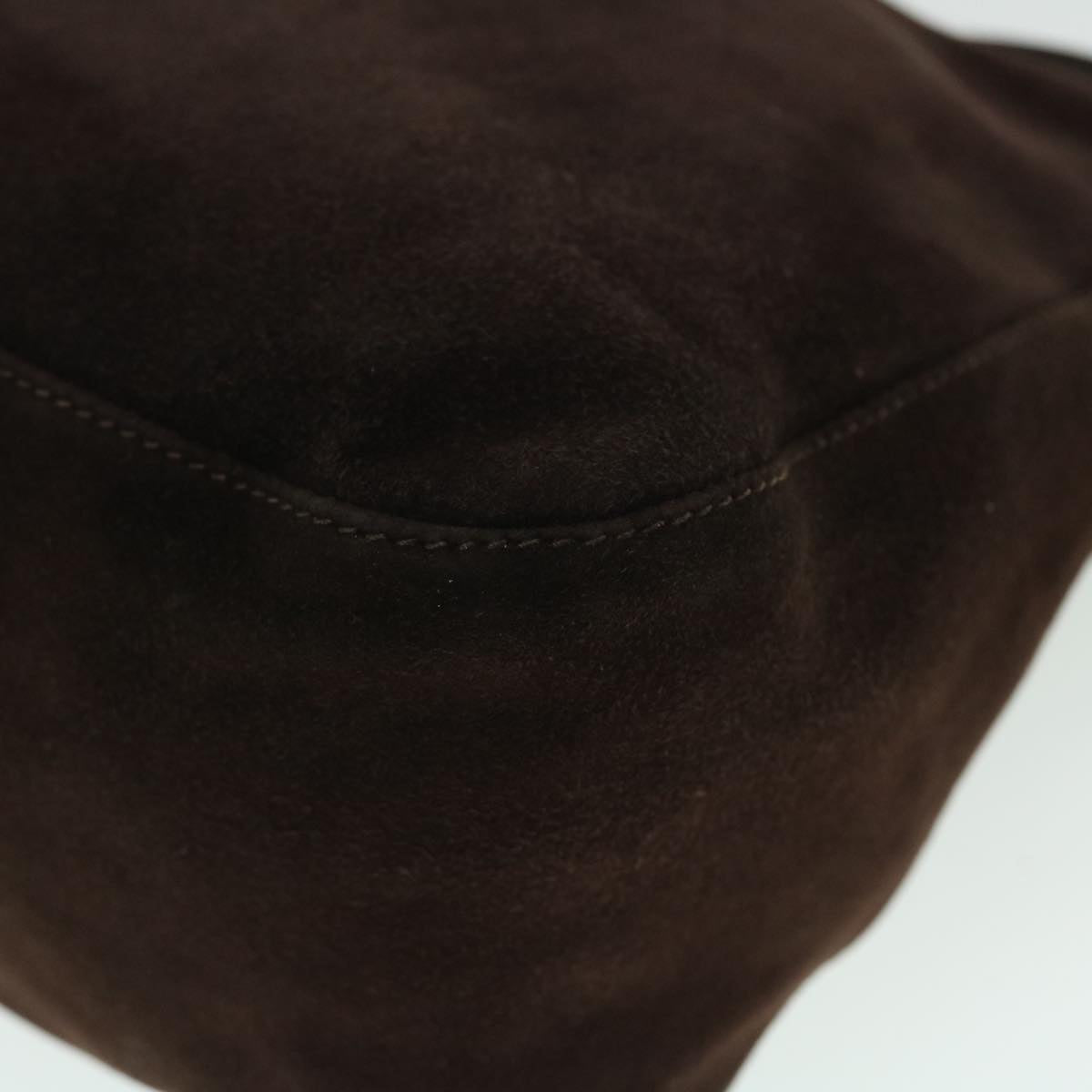 FENDI Mamma Baguette Shoulder Bag Suede Brown ki3319