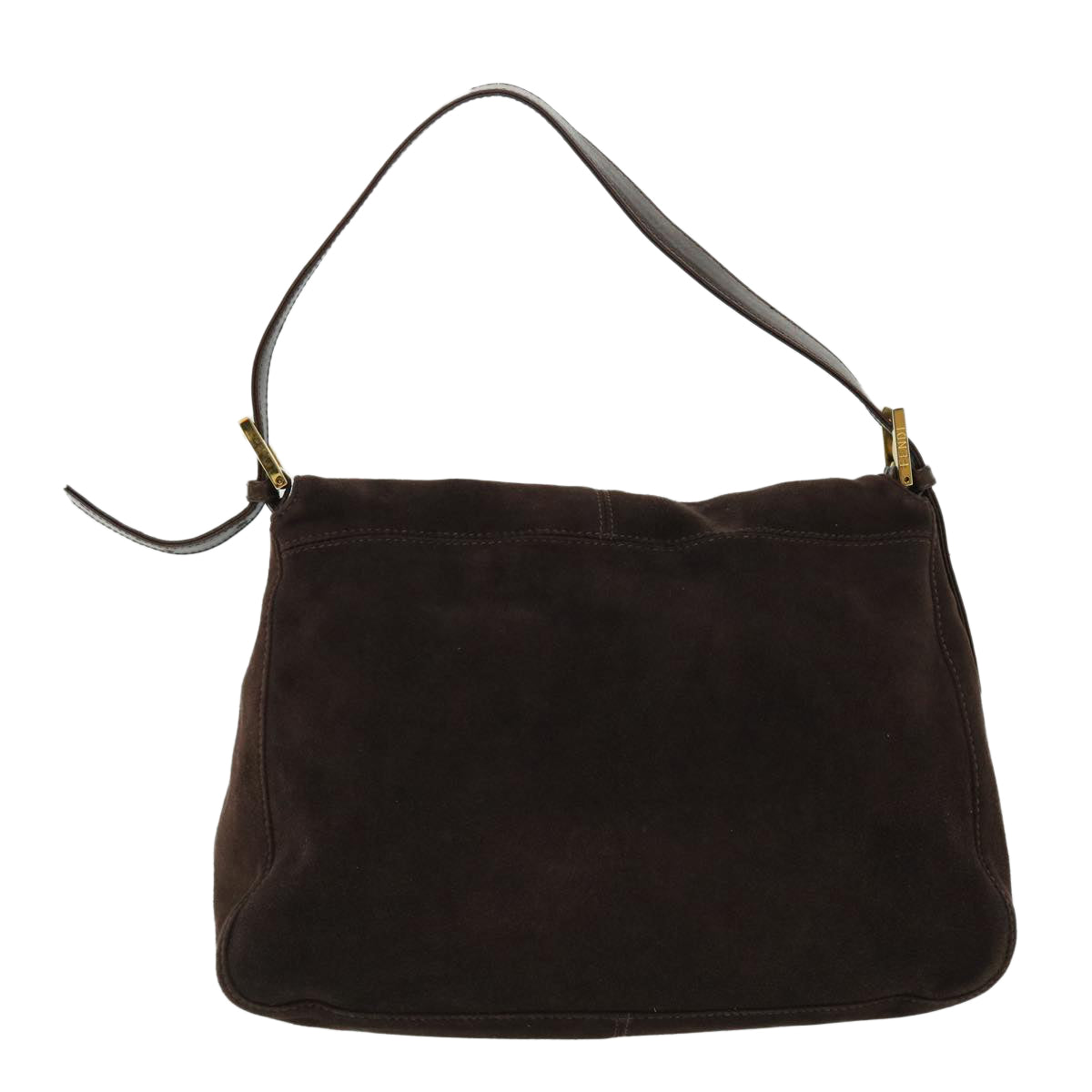 FENDI Mamma Baguette Shoulder Bag Suede Brown ki3319