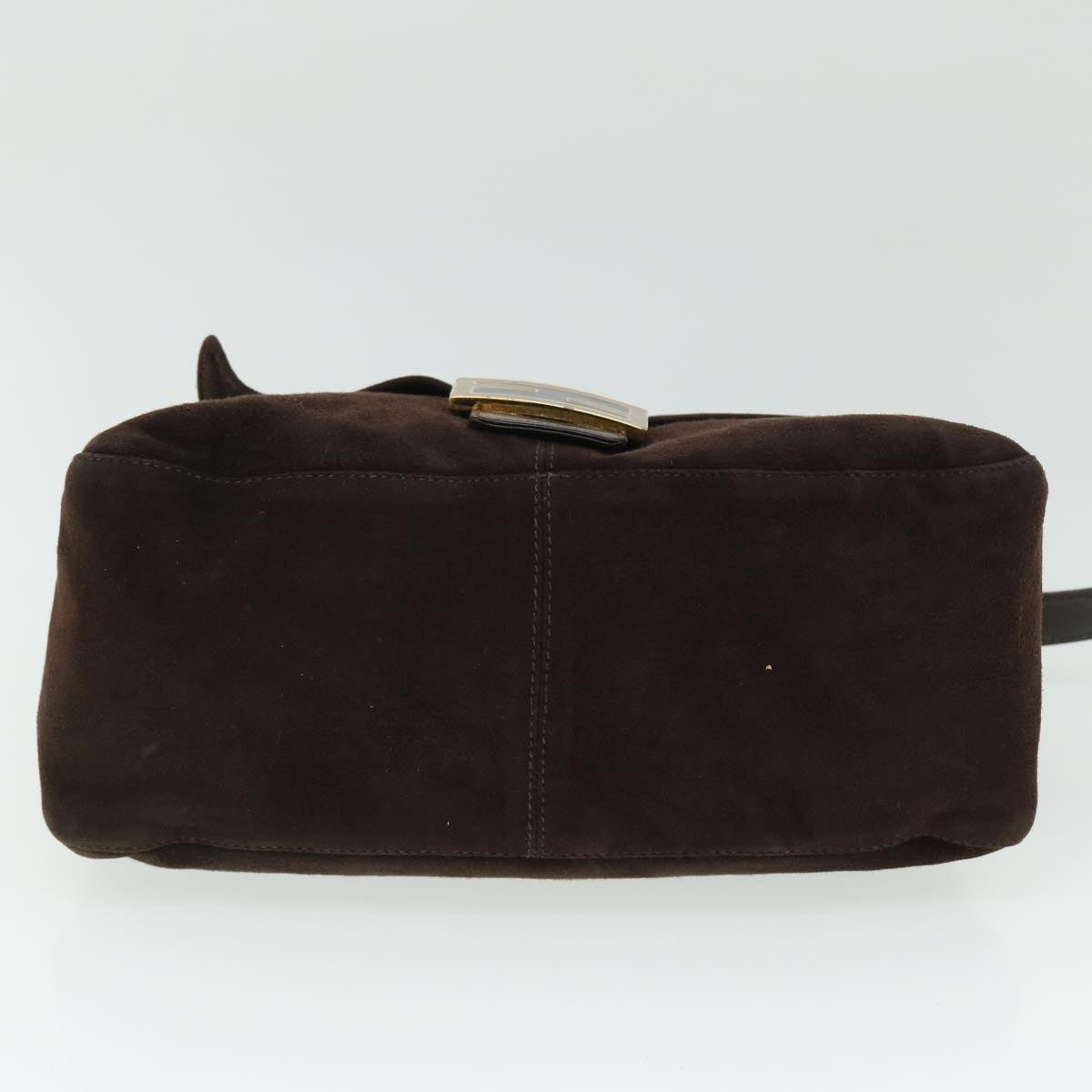 FENDI Mamma Baguette Shoulder Bag Suede Brown ki3319