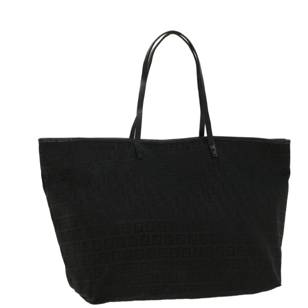 FENDI Zucchino Canvas Tote Bag Nylon Black ki3375