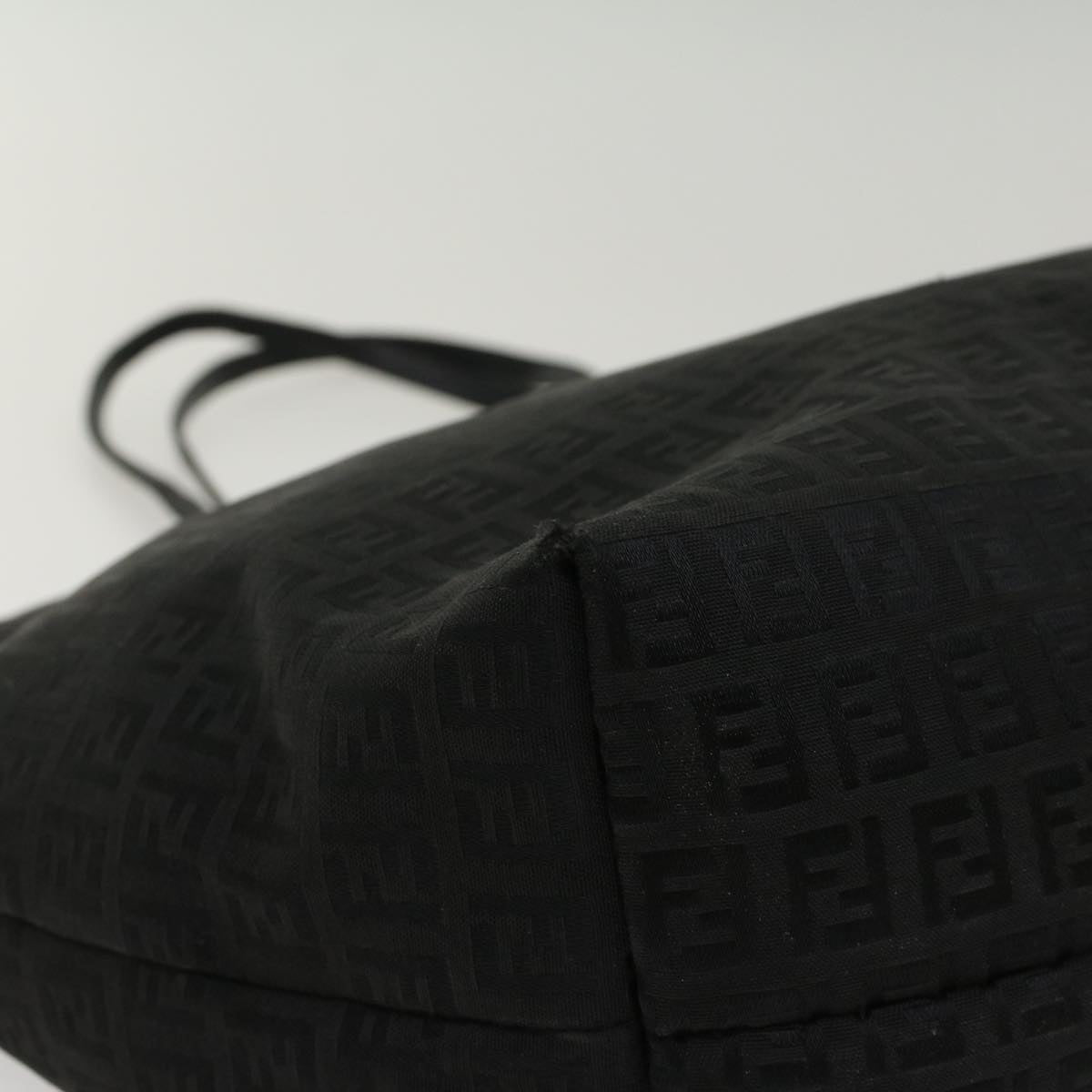 FENDI Zucchino Canvas Tote Bag Nylon Black ki3375