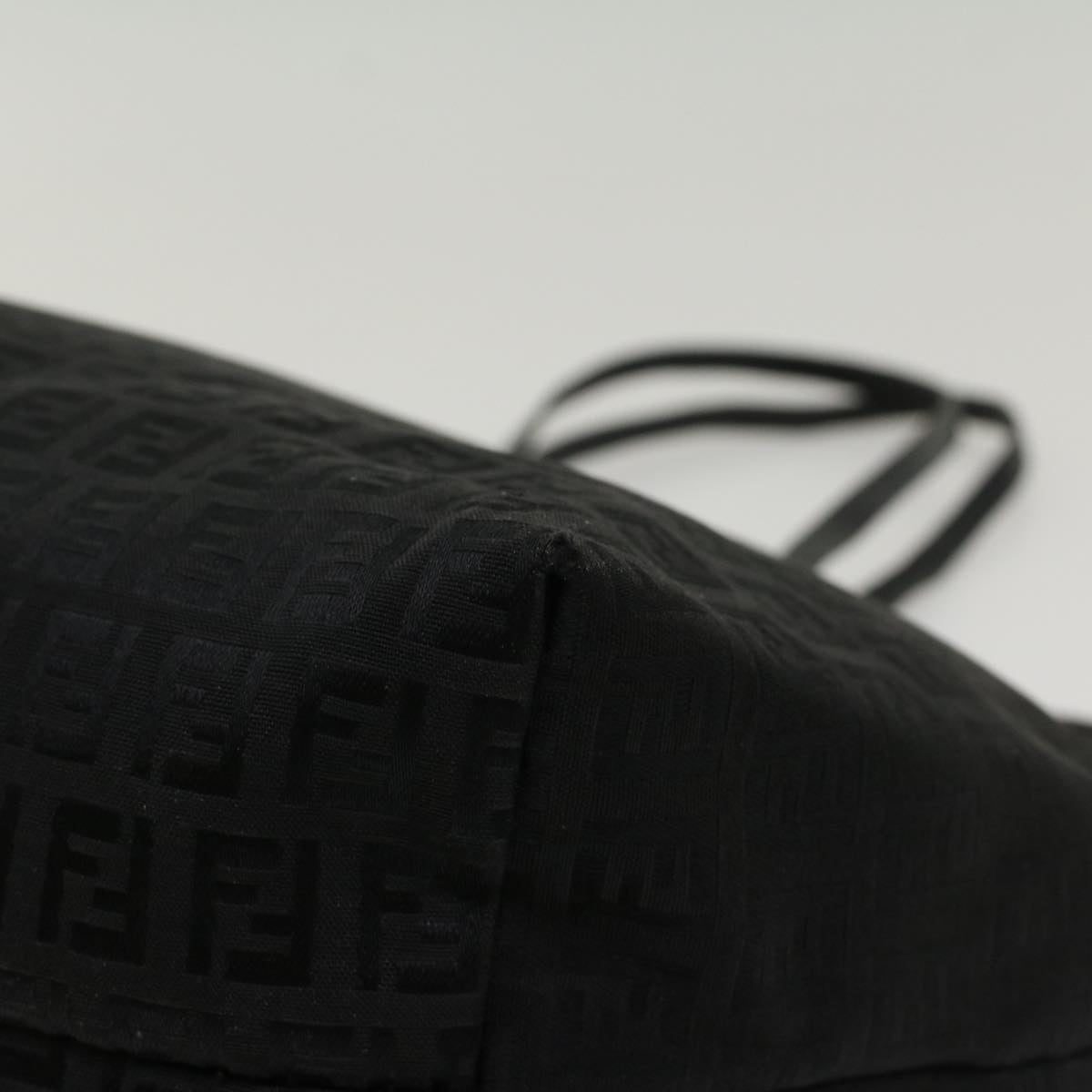 FENDI Zucchino Canvas Tote Bag Nylon Black ki3375
