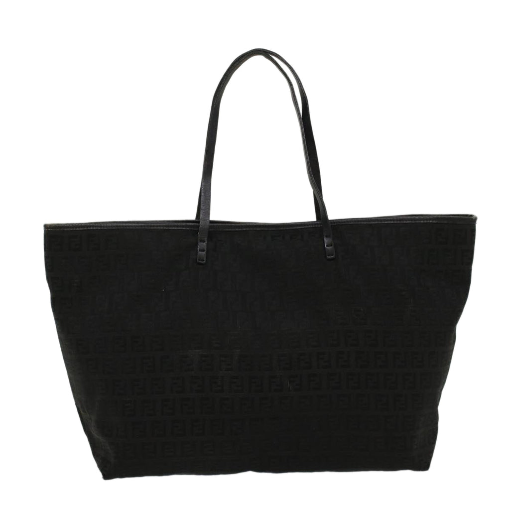 FENDI Zucchino Canvas Tote Bag Nylon Black ki3375