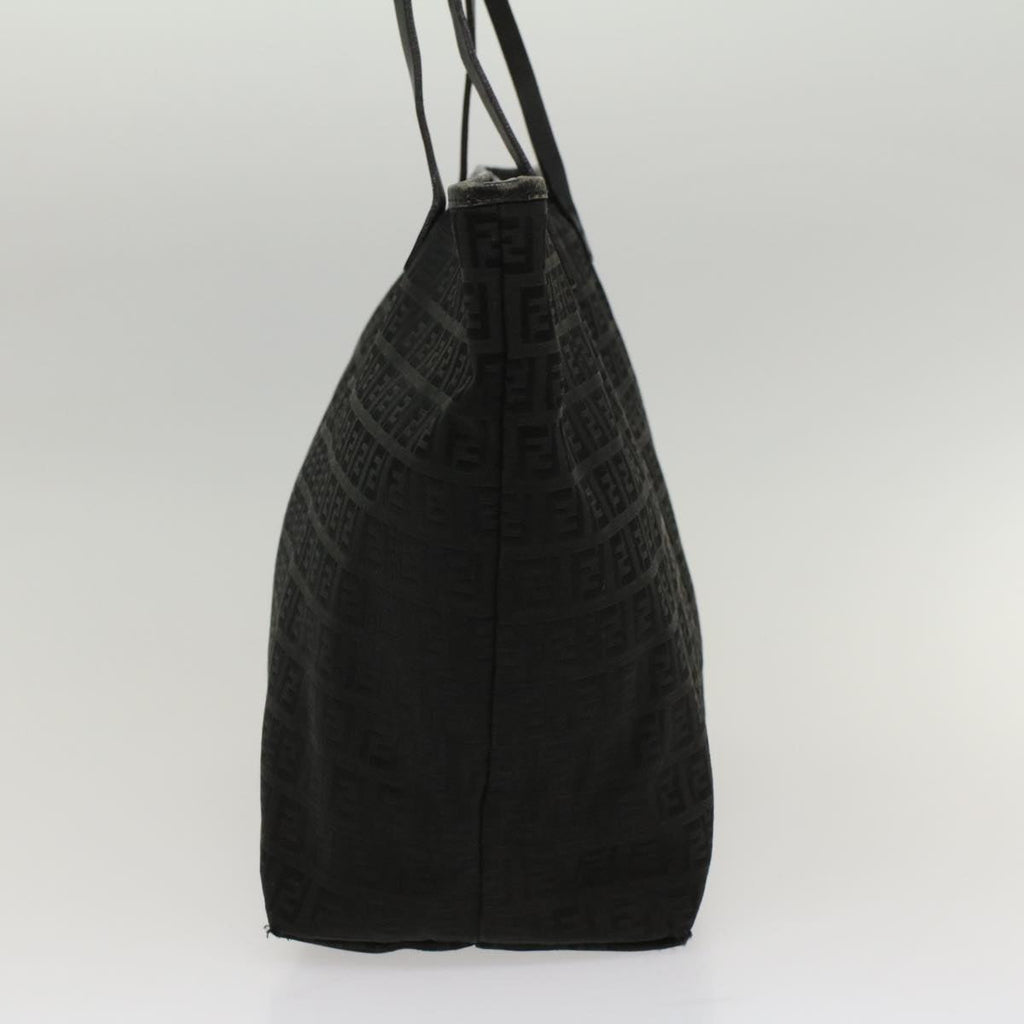 FENDI Zucchino Canvas Tote Bag Nylon Black ki3375