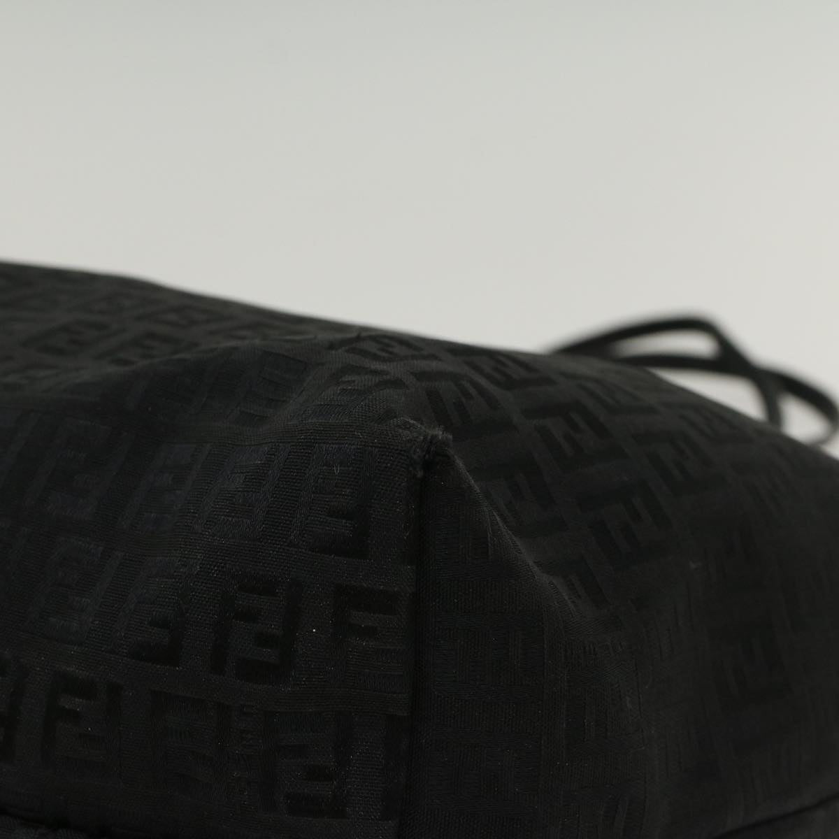 FENDI Zucchino Canvas Tote Bag Nylon Black ki3375