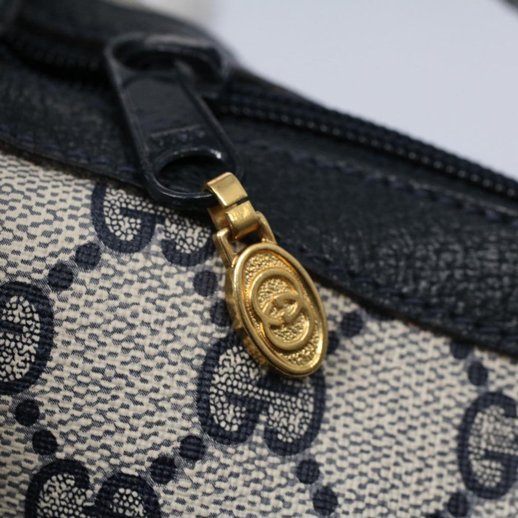 GUCCI GG Canvas Sherry Line Shoulder Bag PVC Leather Gray Navy Red ki3382