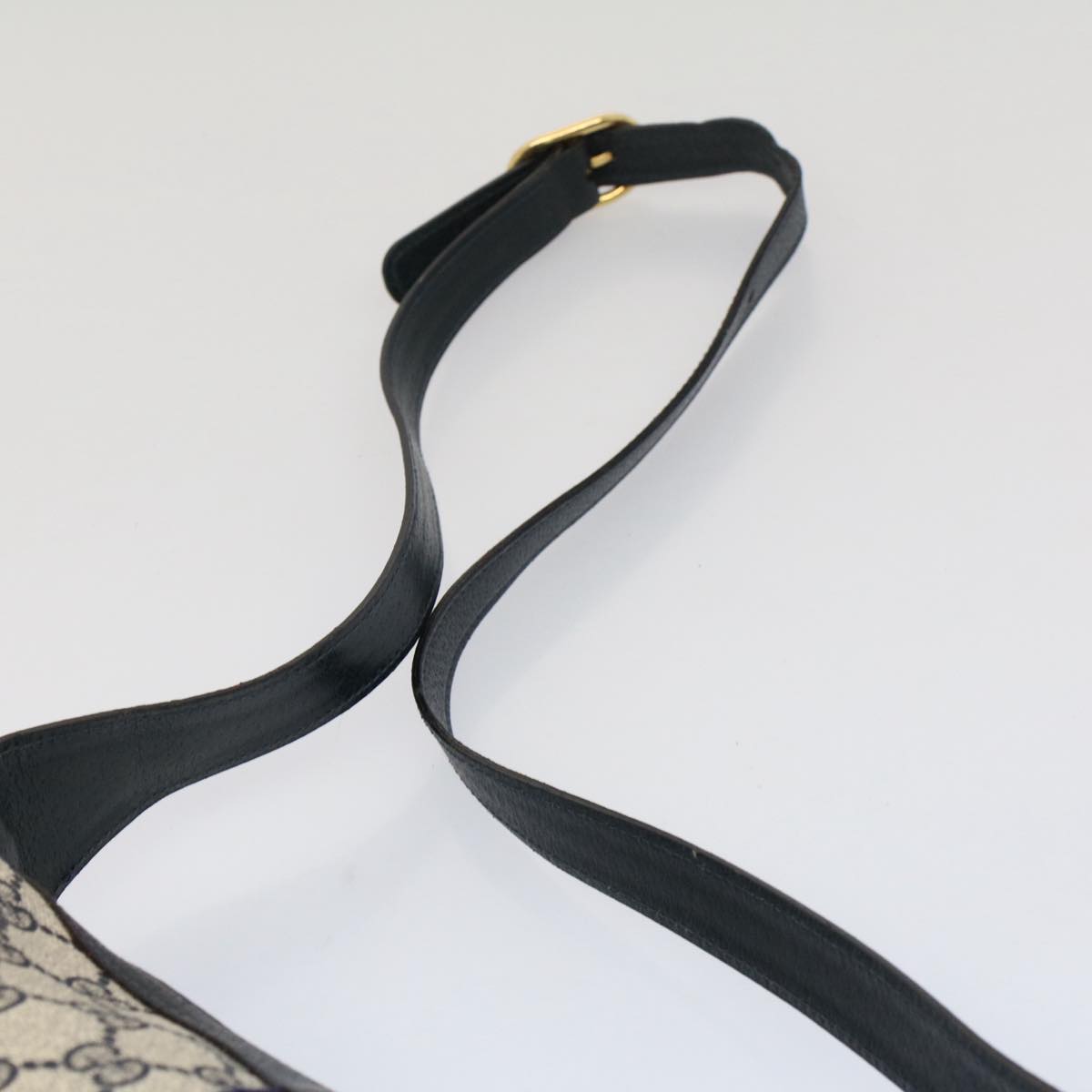 GUCCI GG Canvas Sherry Line Shoulder Bag PVC Leather Gray Navy Red ki3382