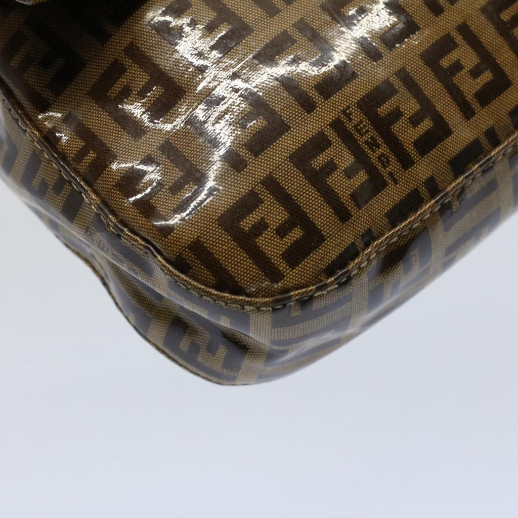 FENDI Zucchino Canvas Mamma Baguette Shoulder Bag Beige ki3426