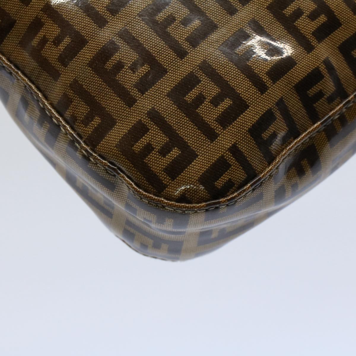 FENDI Zucchino Canvas Mamma Baguette Shoulder Bag Beige ki3426