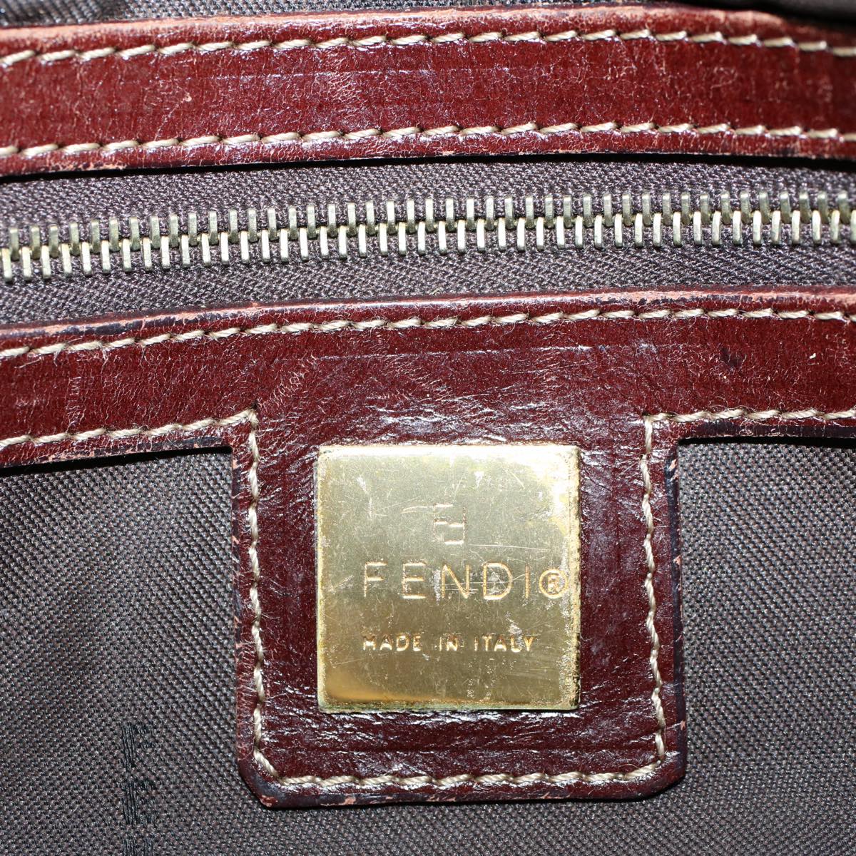 FENDI Zucchino Canvas Mamma Baguette Shoulder Bag Beige ki3426