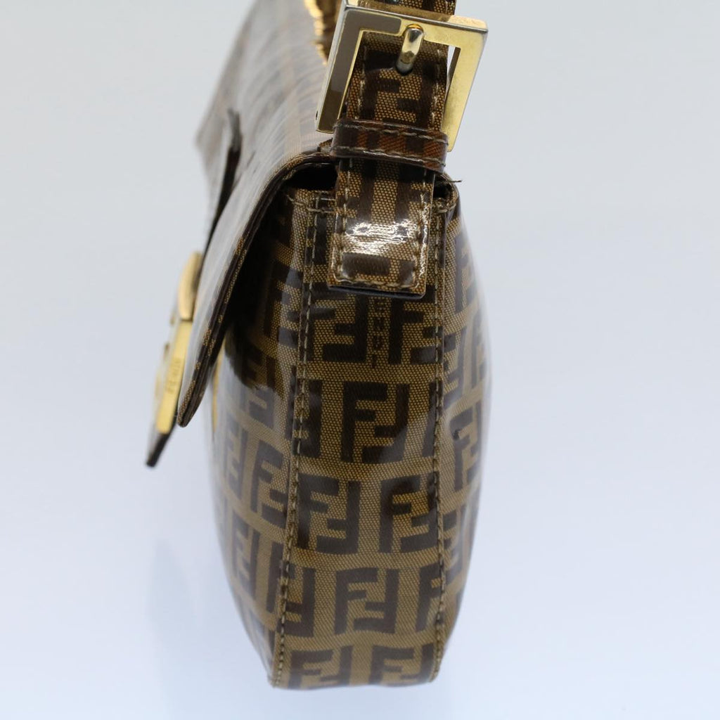 FENDI Zucchino Canvas Mamma Baguette Shoulder Bag Beige ki3426