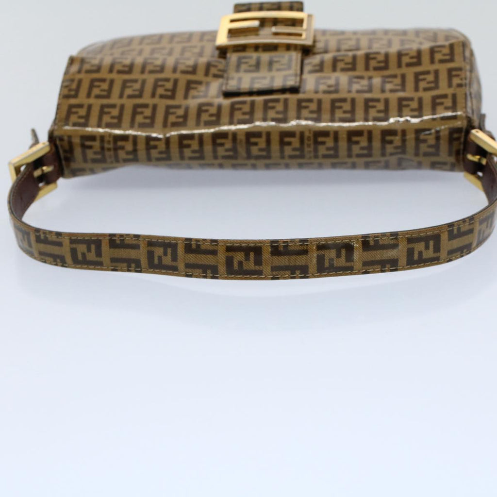 FENDI Zucchino Canvas Mamma Baguette Shoulder Bag Beige ki3426