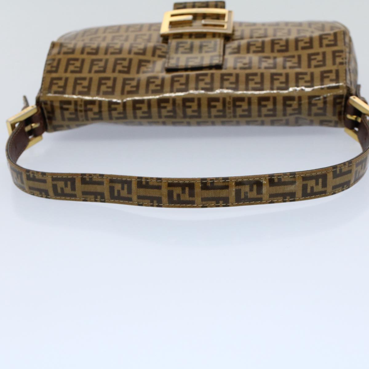 FENDI Zucchino Canvas Mamma Baguette Shoulder Bag Beige ki3426
