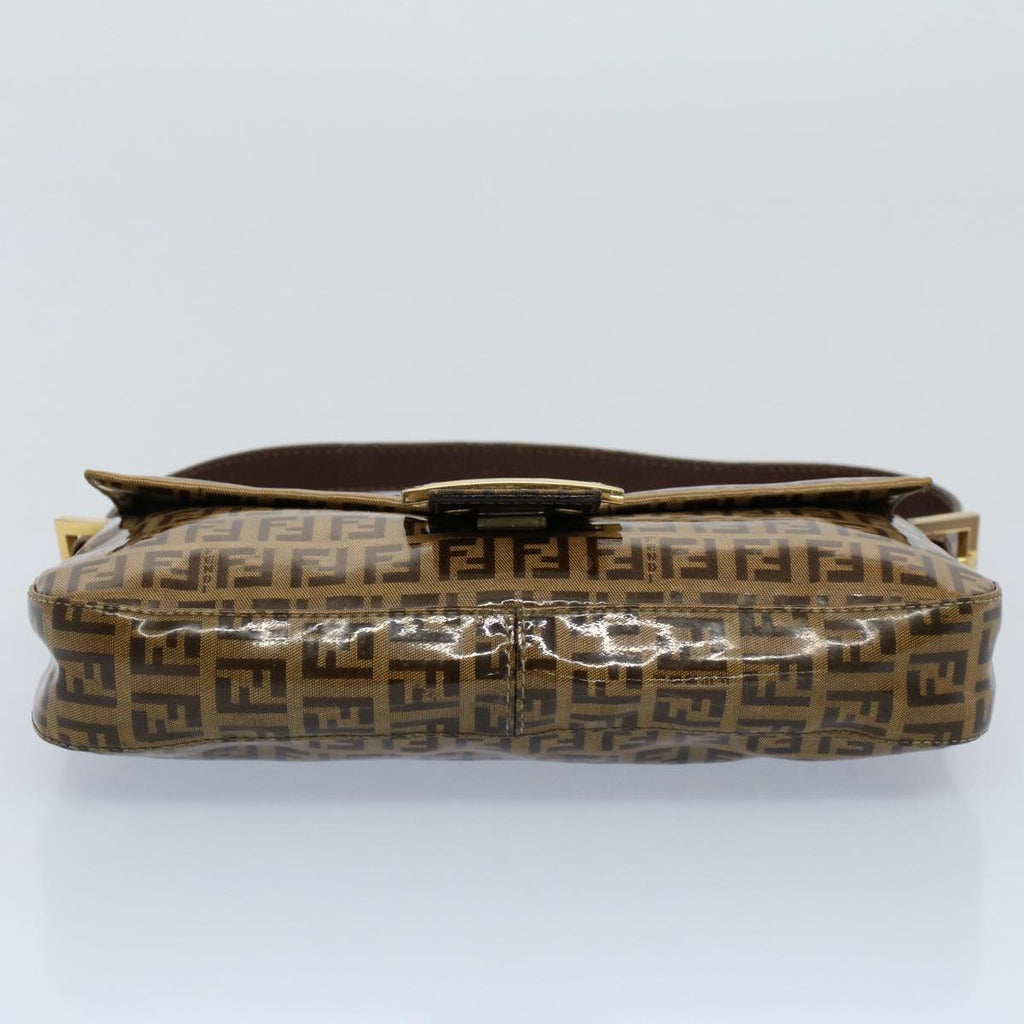 FENDI Zucchino Canvas Mamma Baguette Shoulder Bag Beige ki3426