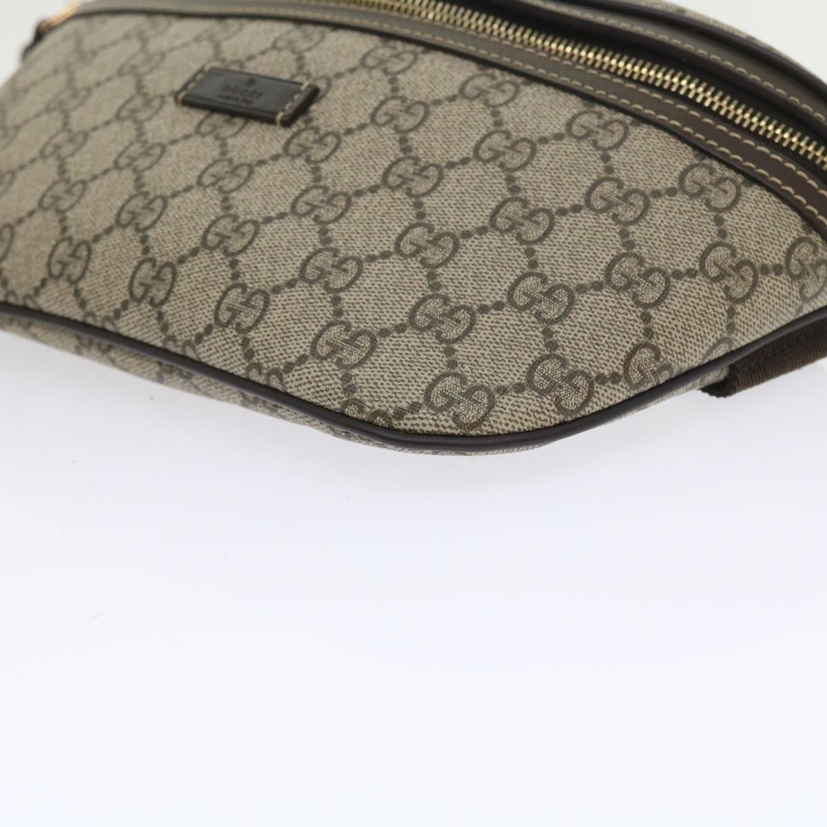 GUCCI GG Supreme Body Bag PVC Leather Beige 233269 ki3589