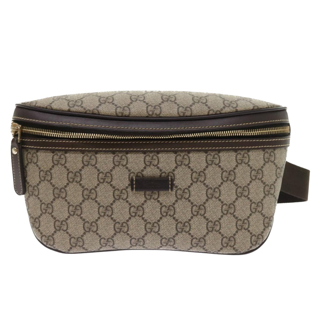 GUCCI GG Supreme Body Bag PVC Leather Beige 233269 ki3589