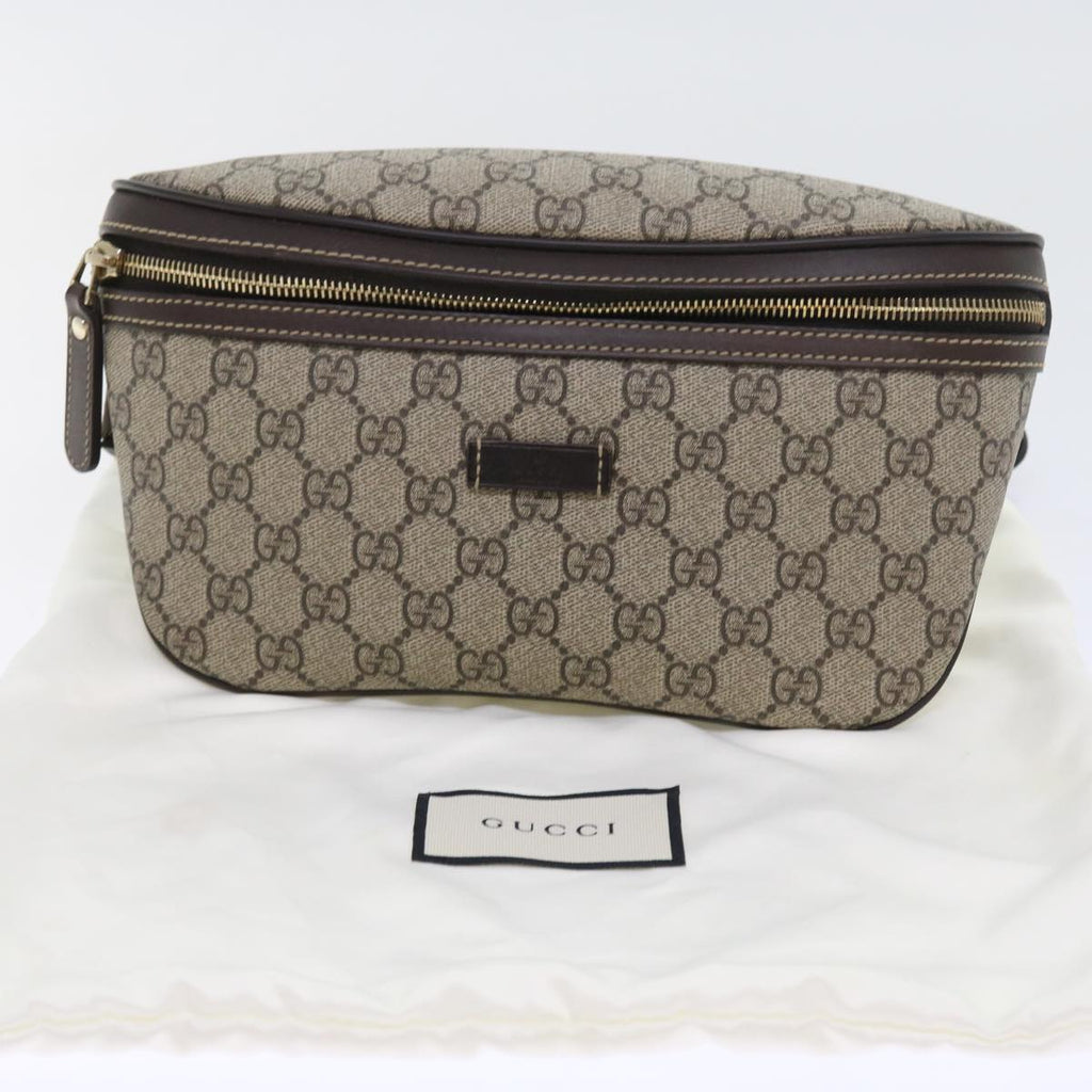 GUCCI GG Supreme Body Bag PVC Leather Beige 233269 ki3589
