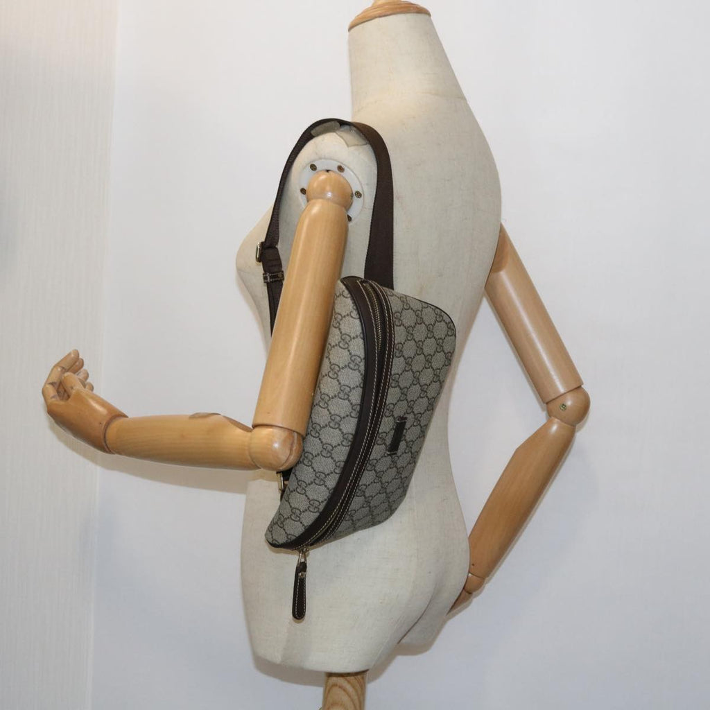 GUCCI GG Supreme Body Bag PVC Leather Beige 233269 ki3589