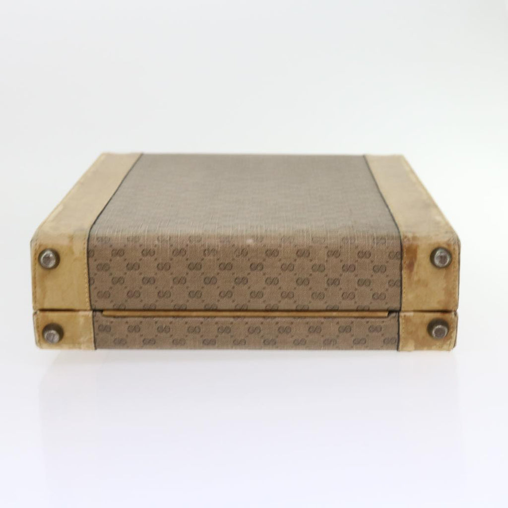 GUCCI Micro GG Canvas Attache case Hand Bag PVC Leather Beige Brown ki3600