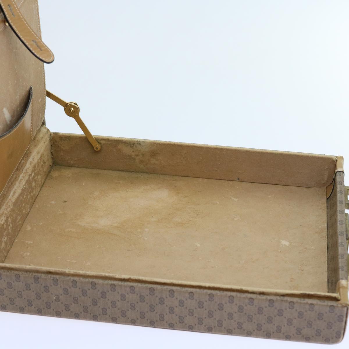 GUCCI Micro GG Canvas Attache case Hand Bag PVC Leather Beige Brown ki3600
