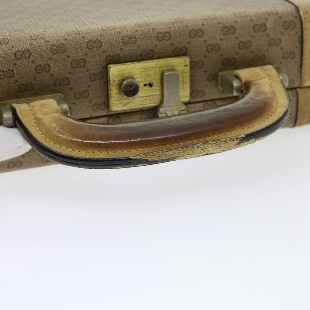 GUCCI Micro GG Canvas Attache case Hand Bag PVC Leather Beige Brown ki3600