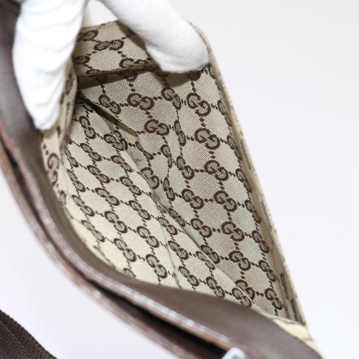 GUCCI GG Canvas Shoulder Bag Beige 27639 ki3601