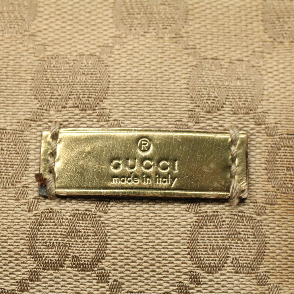 GUCCI GG Canvas Sherry Line Hand Bag Beige Gold pink 131228 ki3602