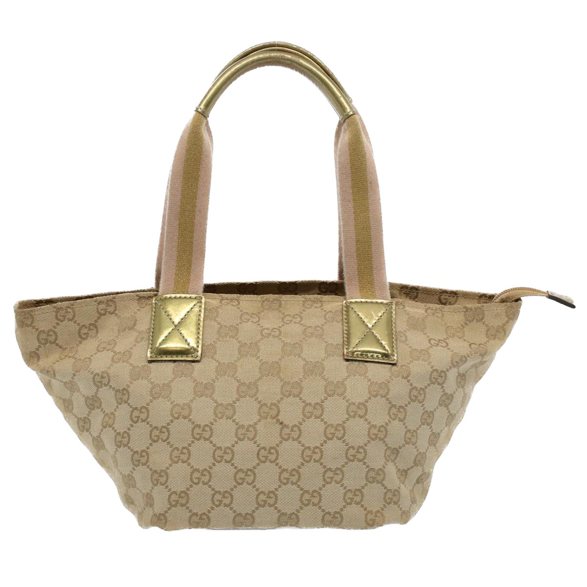 GUCCI GG Canvas Sherry Line Hand Bag Beige Gold pink 131228 ki3602