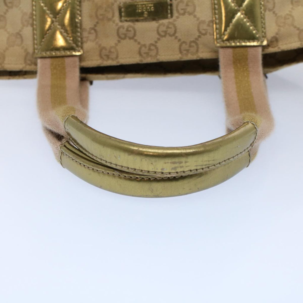 GUCCI GG Canvas Sherry Line Hand Bag Beige Gold pink 131228 ki3602