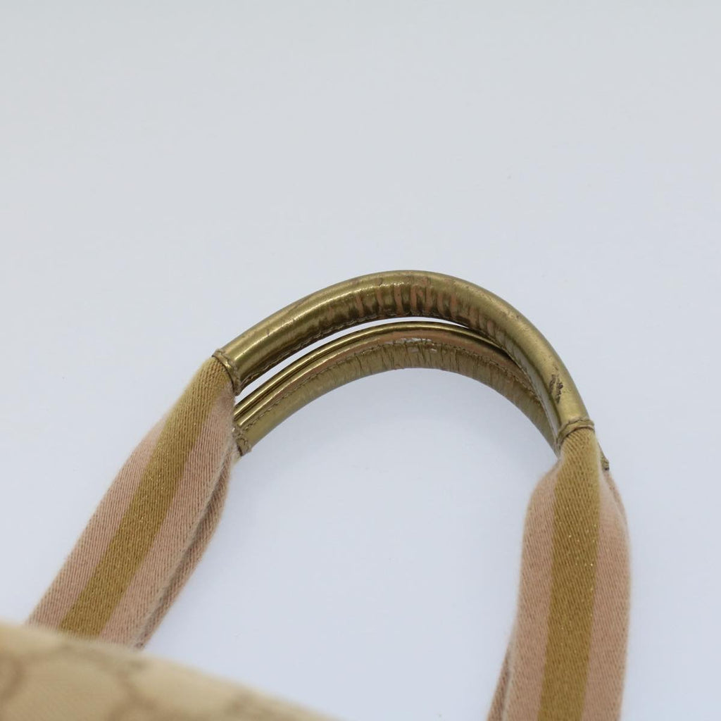 GUCCI GG Canvas Sherry Line Hand Bag Beige Gold pink 131228 ki3602