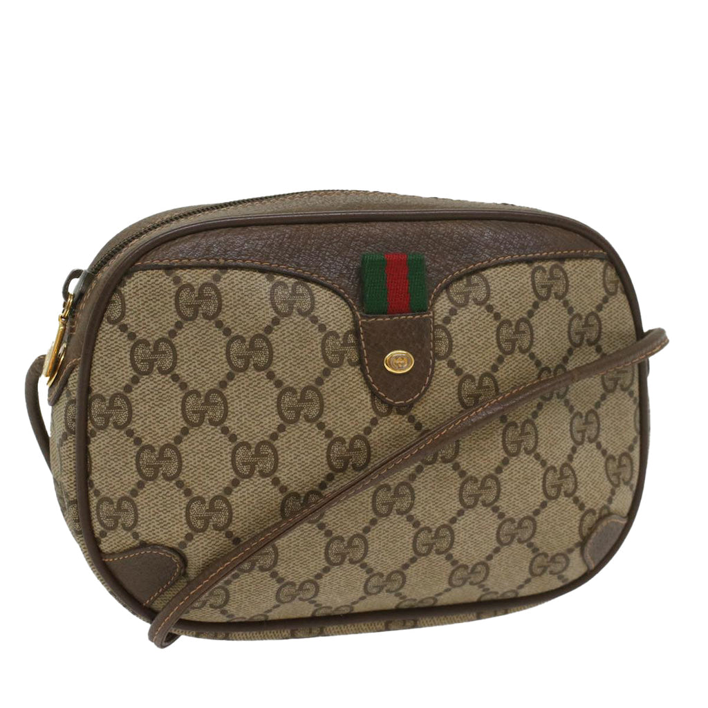 GUCCI GG Supreme Web Sherry Line Shoulder Bag Beige Red 156 02 066 ki3606