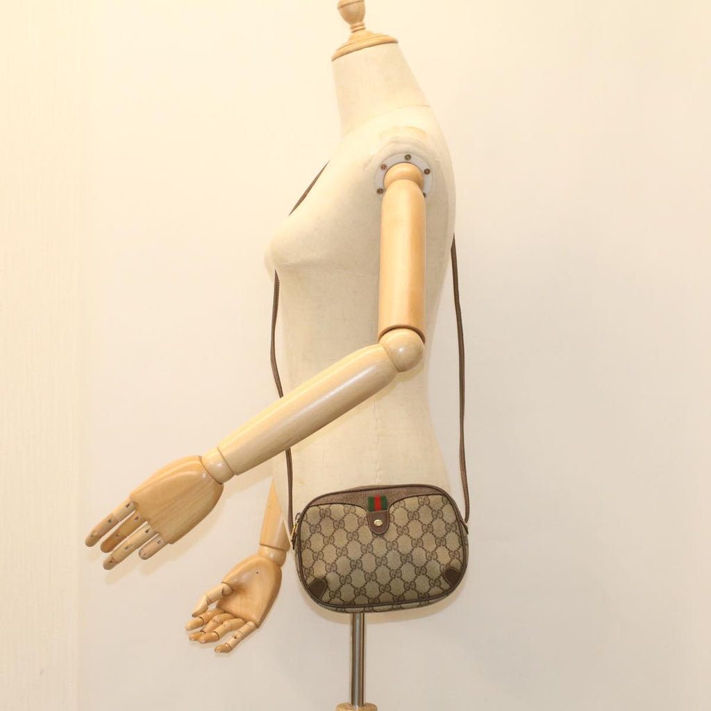 GUCCI GG Supreme Web Sherry Line Shoulder Bag Beige Red 156 02 066 ki3606