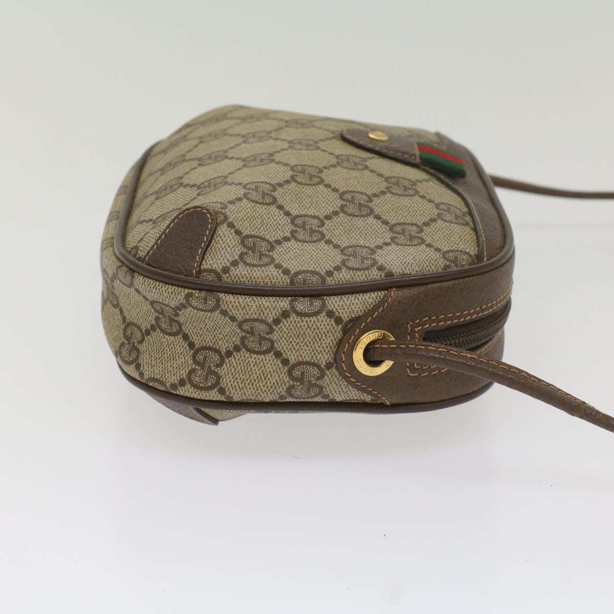 GUCCI GG Supreme Web Sherry Line Shoulder Bag Beige Red 156 02 066 ki3606