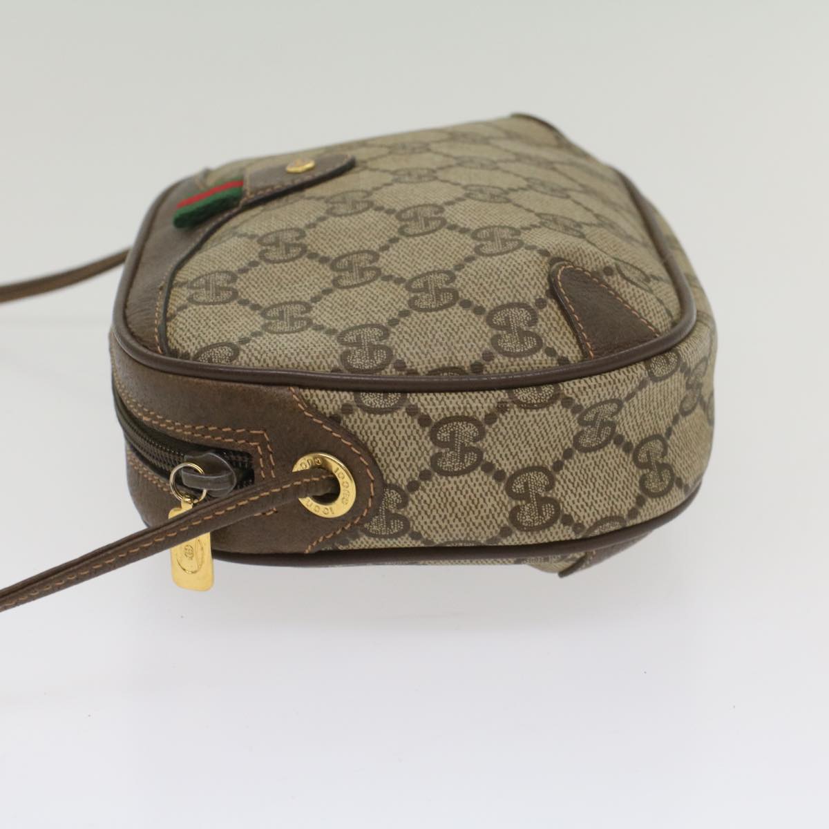 GUCCI GG Supreme Web Sherry Line Shoulder Bag Beige Red 156 02 066 ki3606