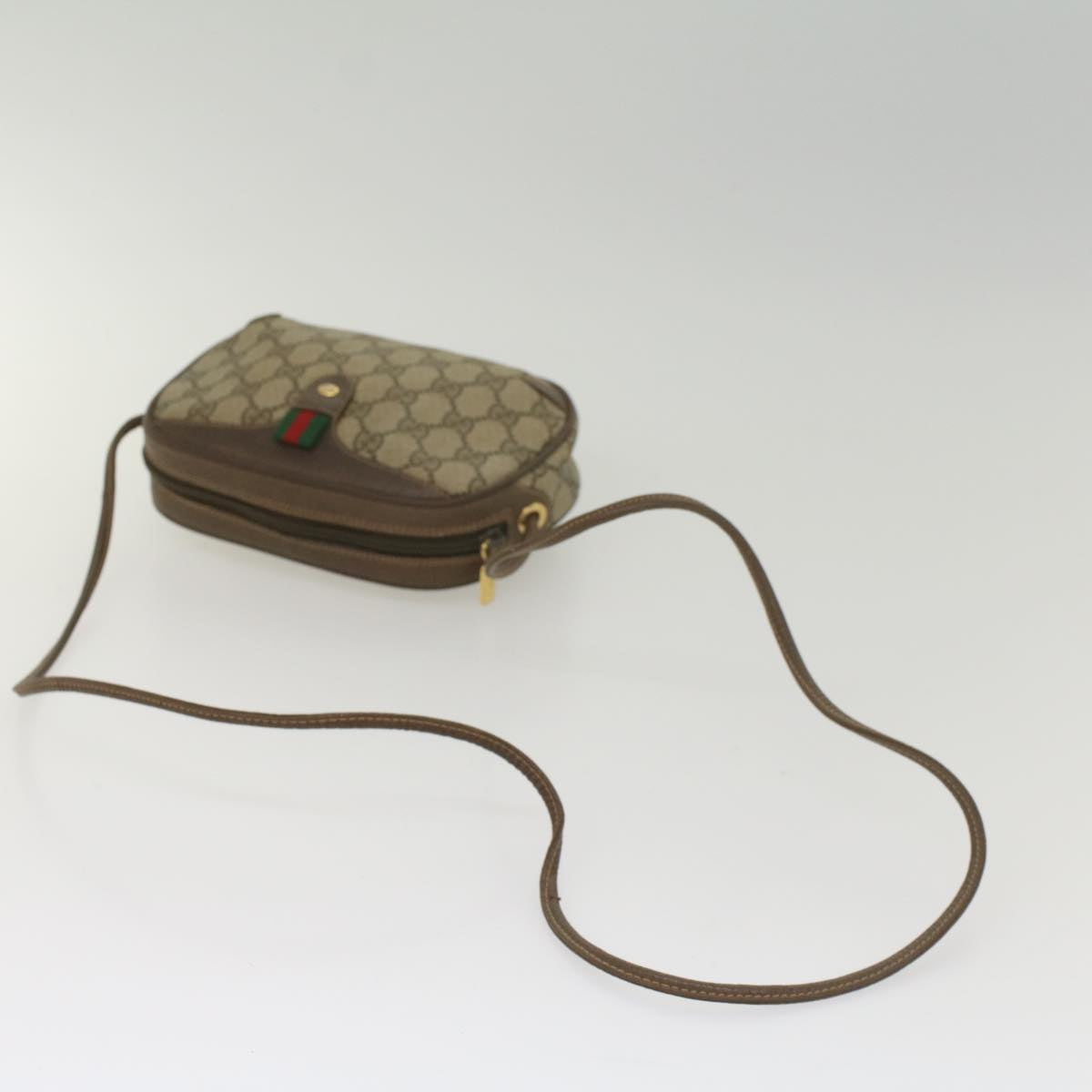 GUCCI GG Supreme Web Sherry Line Shoulder Bag Beige Red 156 02 066 ki3606