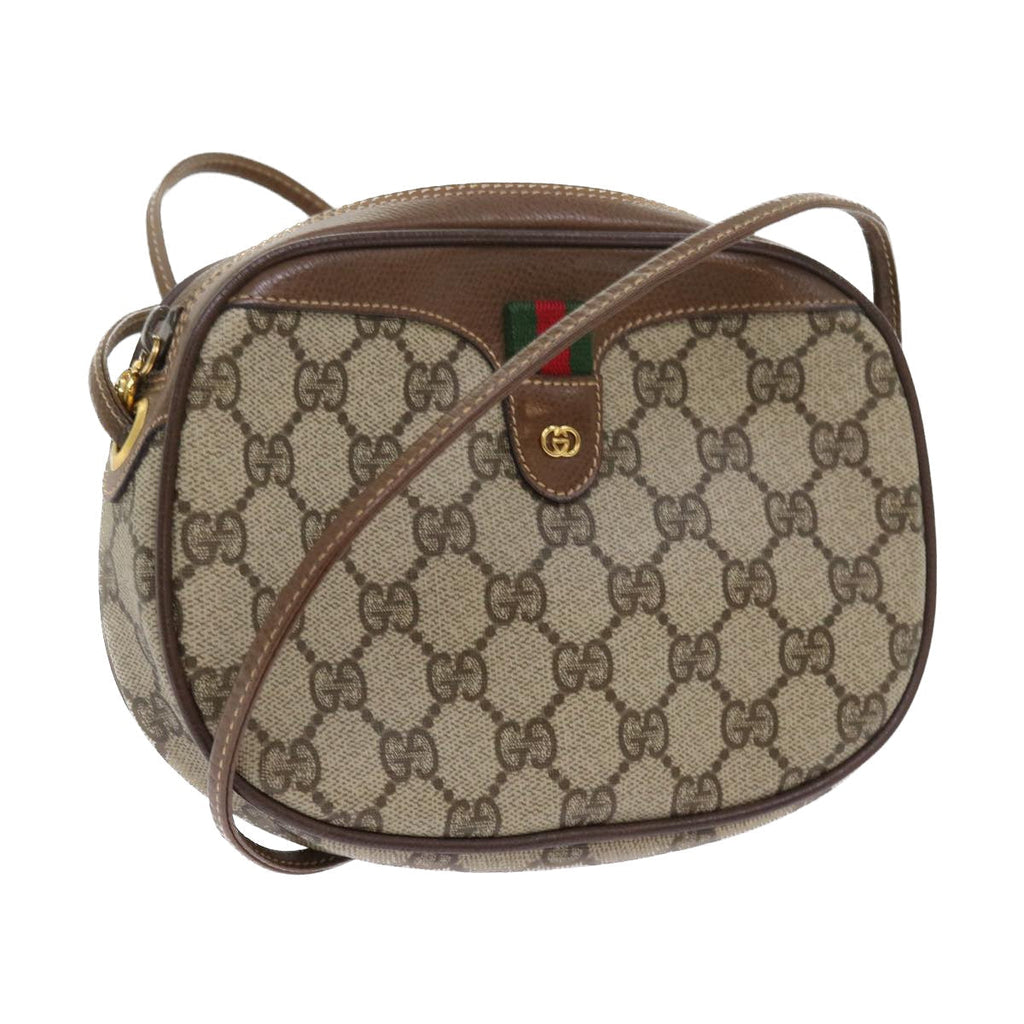 GUCCI GG Canvas Web Sherry Line Shoulder Bag Beige Red Green ki3607